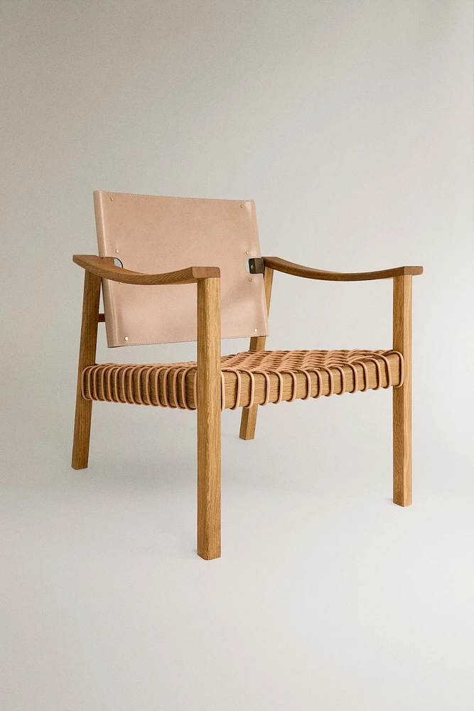 OAK WOOD LEATHER CHAIR X OTZI