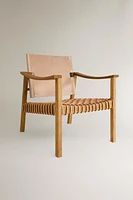 OAK WOOD LEATHER CHAIR X OTZI