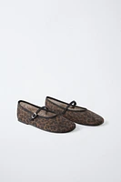 BALLERINES EN ORGANZA ANIMAL PRINT