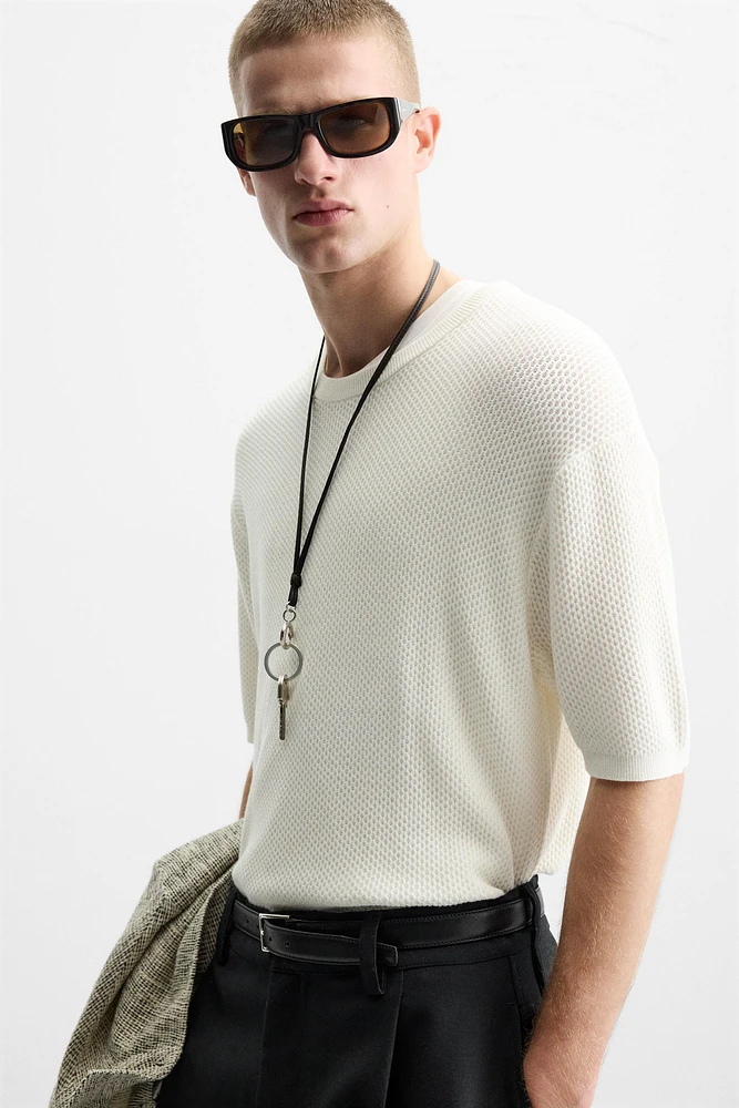 T-SHIRT EN MAILLE À TEXTURE