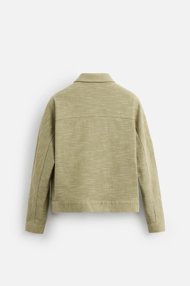 STRUCTURED ZIP OVERSHIRT