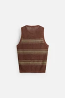 LINEN VISCOSE KNIT TANK TOP