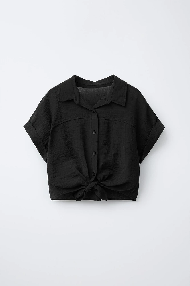 TEXTURED KNOT SHIRT