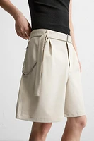 PLEATED BERMUDA SHORTS WITH BELT