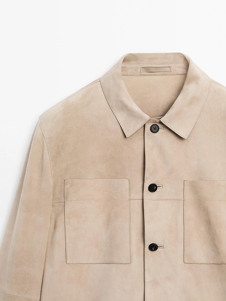Surchemise en cuir et daim