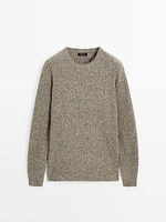 Pull en maille moulinée de laine mélangée