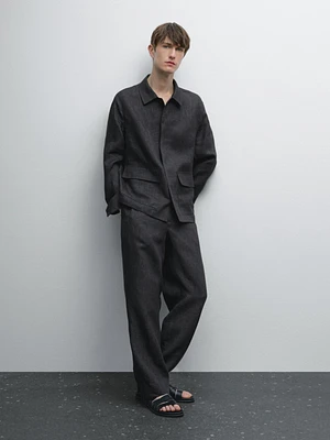 100% linen overshirt