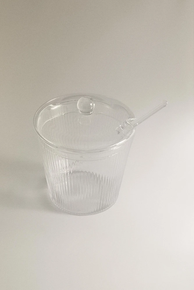 BOROSILICATE GLASS SUGAR BOWL