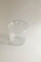 BOROSILICATE GLASS SUGAR BOWL