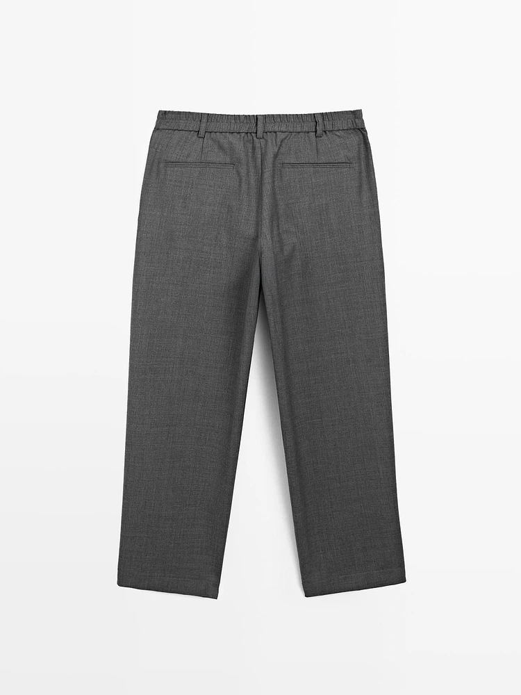 Pantalon relaxed fit laine froide
