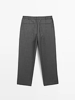 Pantalon relaxed fit laine froide