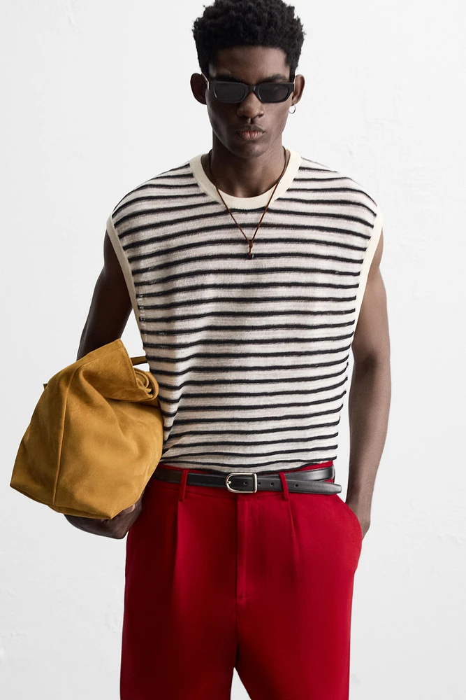 STRIPED KNIT TANK TOP