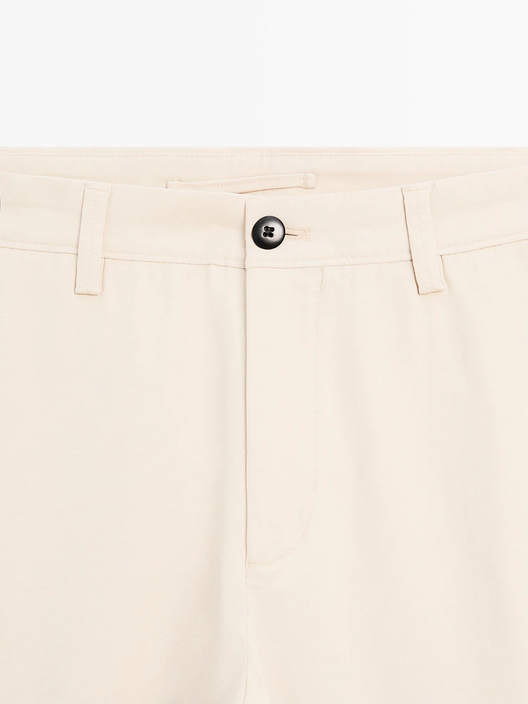 Pantalon slim en toile de coton mélangé