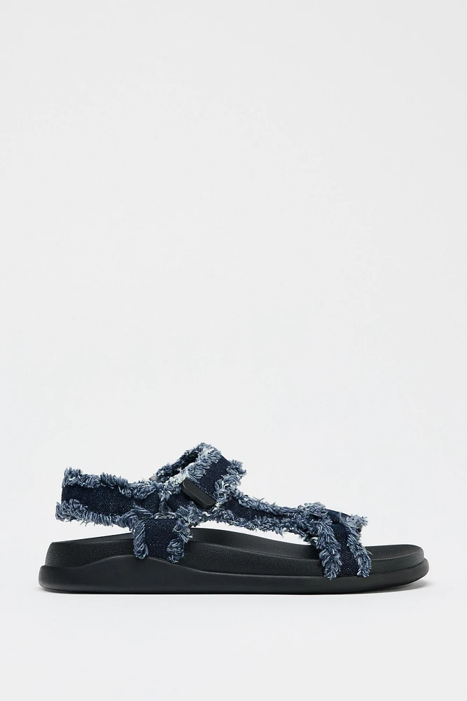 SANDALES PLATEFORMES EN DENIM
