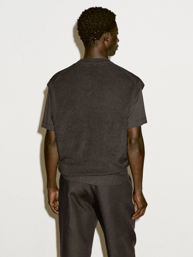Linen blend knit vest - Limited Edition
