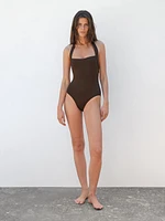 Maillot de bain à encolure américaine