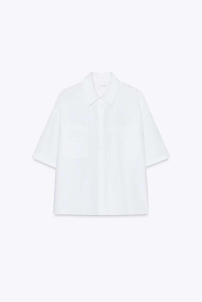 CHEMISE COURTE EN POPELINE ZW COLLECTION