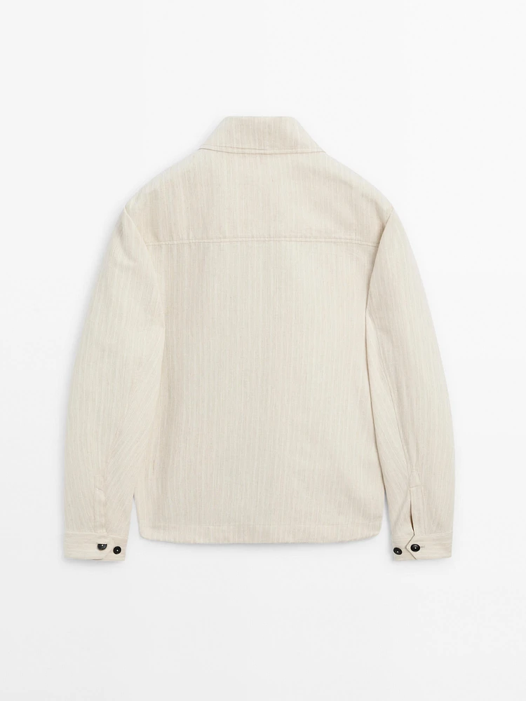 Veste bomber à rayures en coton mélangé