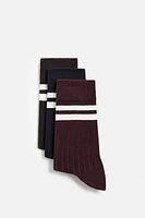 LOT DE 3 PAIRES CHAUSSETTES À BANDES