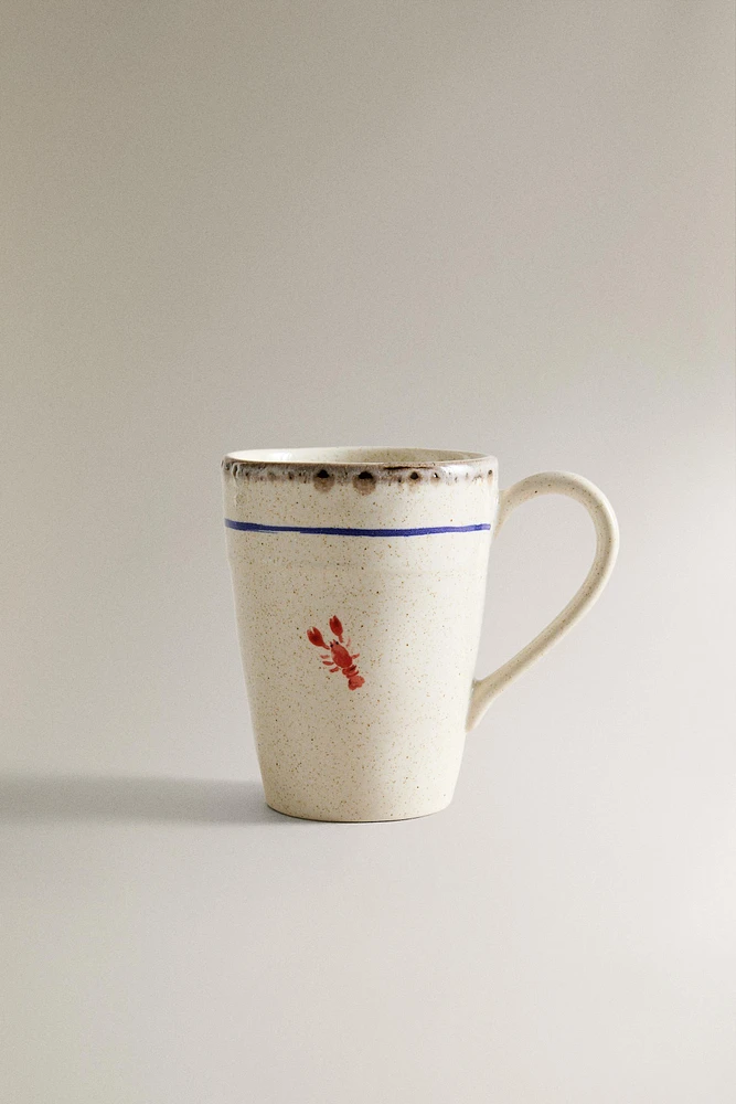 TASSE GRÈS POISSON