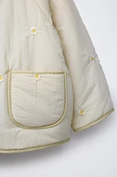 EMBROIDERED DAISY QUILTED JACKET