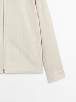 Veste bomber à rayures en coton mélangé