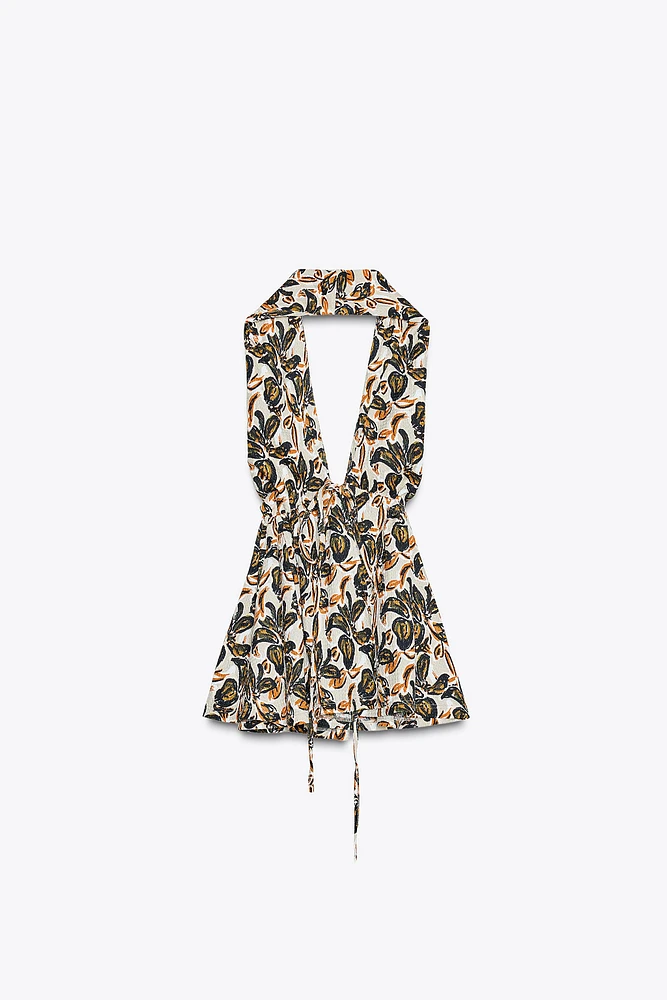 PRINTED HALTER TOP