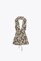 PRINTED HALTER TOP