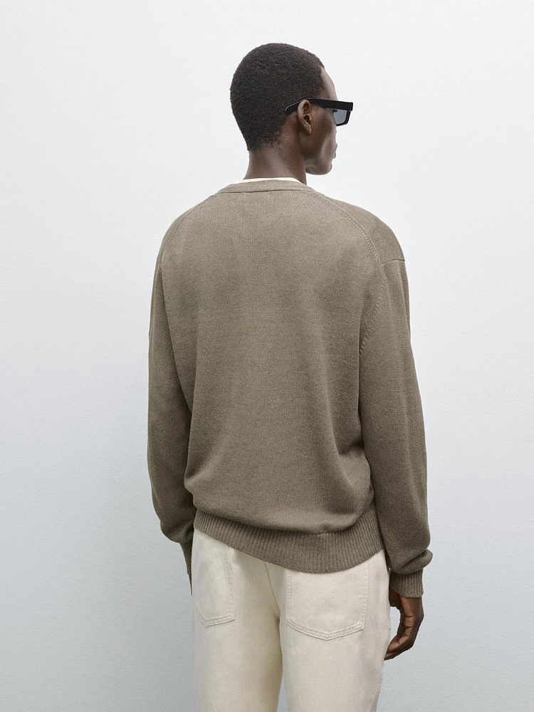 Cardigan en lin mélangé