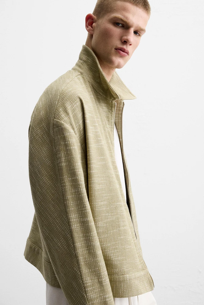STRUCTURED ZIP OVERSHIRT