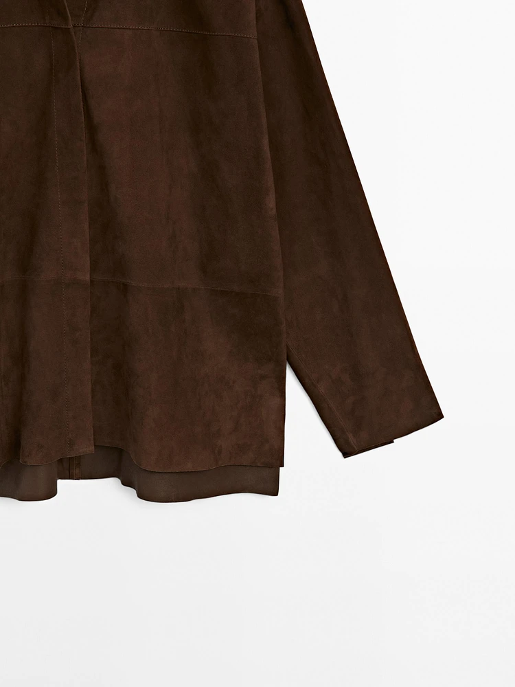 Surchemise en cuir finition daim