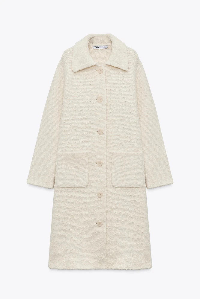 MANTEAU EN MAILLE AVEC LAINE