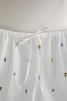 COTTON SHORTS WITH MINI FLOWERS
