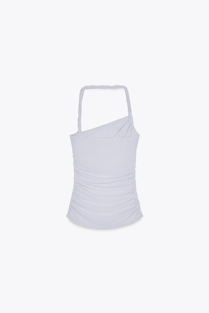 ASYMMETRIC HALTER TOP