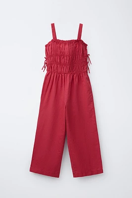LINEN BOW LONG JUMPSUIT