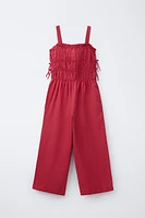 LINEN BOW LONG JUMPSUIT