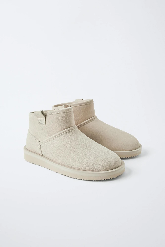BOTTINES DOUBLÉES EN CUIR