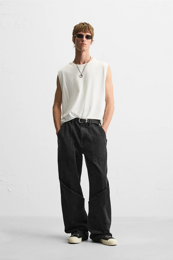 RELAXED FIT OVERSIZED POCKETS JEANS