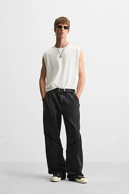 RELAXED FIT OVERSIZED POCKETS JEANS