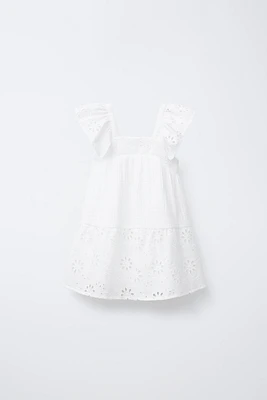 ROBE EN GAZE DE COTON FLEURS BRODÉES
