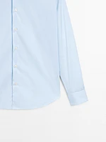 Slim fit stretch cotton blend shirt