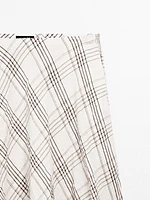 Flowing check midi skirt