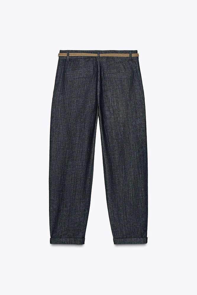 Z1975 BRAIDED BELT CHINO DENIM PANTS