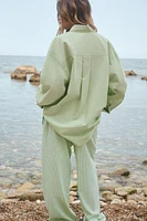 STRIPED OVERSIZED POPLIN SHIRT