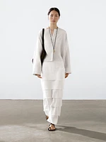 100% linen flowing shirt with buttons