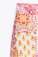GUIPURE TRIM PRINTED PANTS