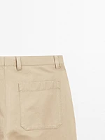 Pantalon regular coton mélangé