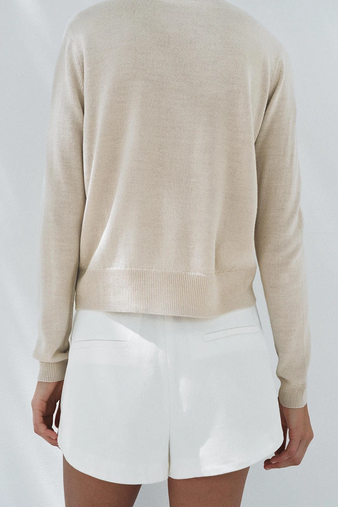 BASIC WOOL BLEND KNIT SWEATER