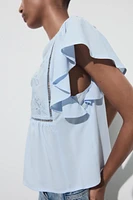 SHORT SLEEVE RUFFLE SHIRT