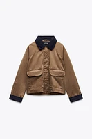 VESTE CIRÉE AVEC COL EN CONTRASTE